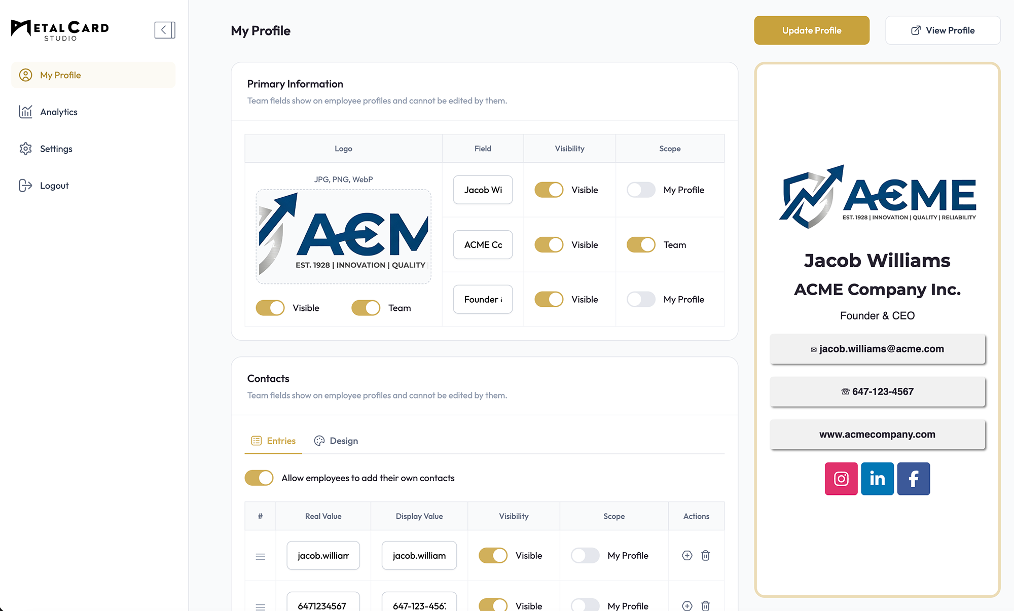 acme company screenshot
